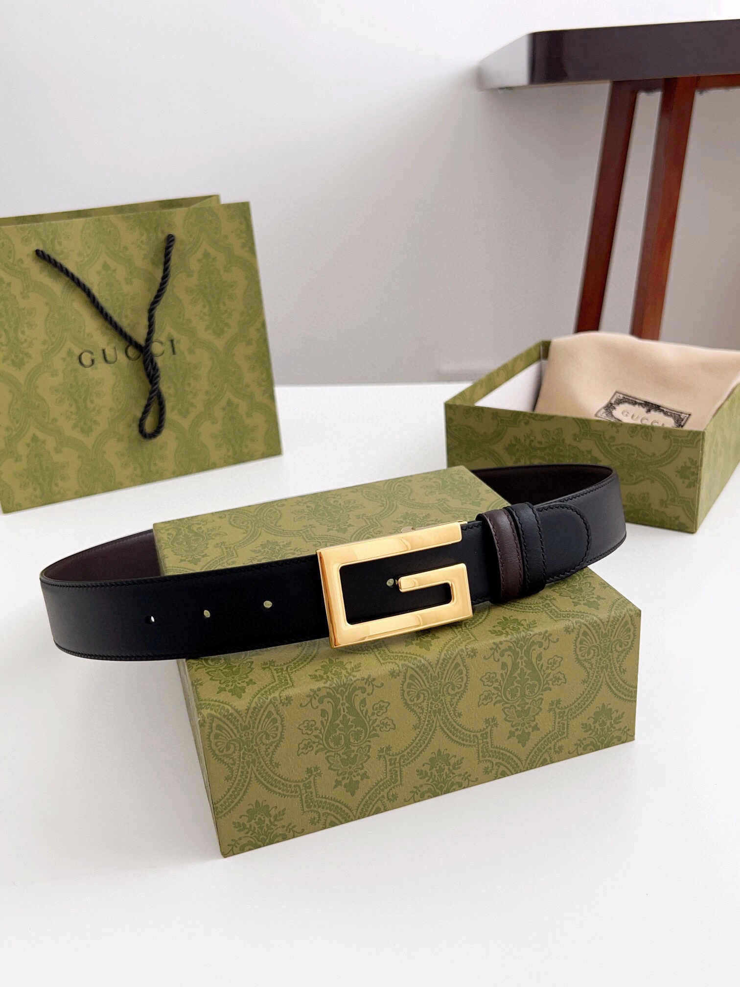Barbara--626974-AP0BG-1062 reversible Calfskin 3.5cm item:D-S000A1944R